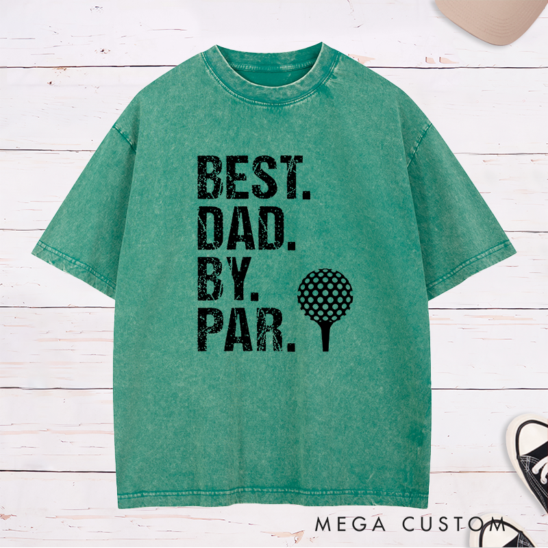 Personalized Golf Washed T-Shirt Customizable Text Gift for Golfers and Fans