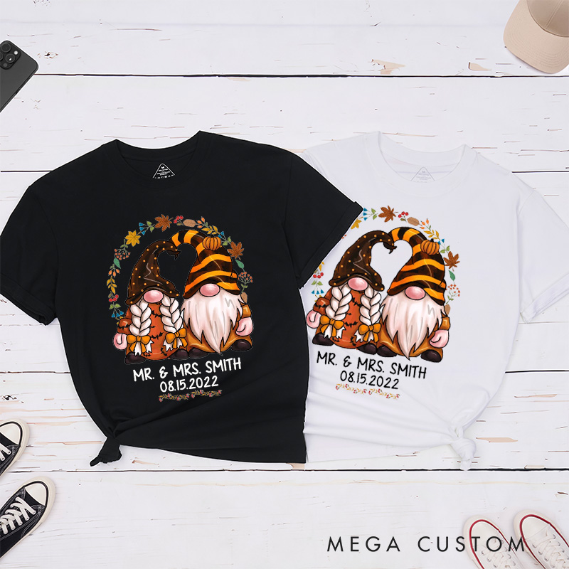 Personalized Mr and Mrs Dwarf Couple Matching Halloween T-Shirt 