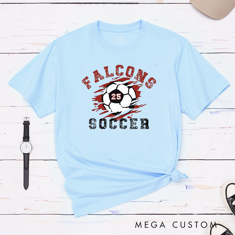 Personalized Soccer T-Shirt with Custom Team Name and Number Design