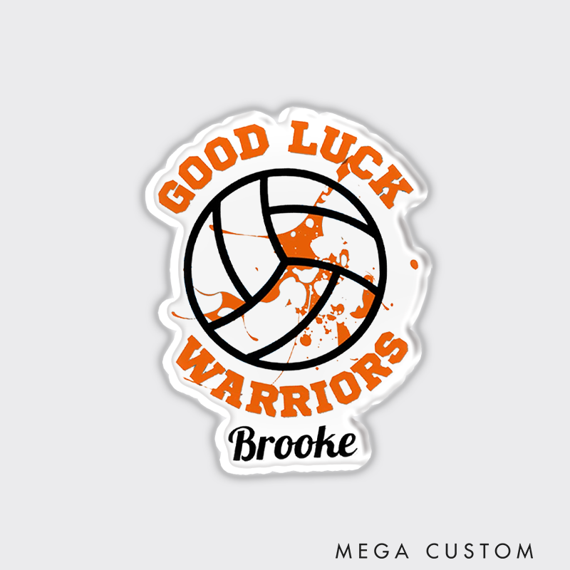 Personalized Good Luck Volleyball Fridge Magnets with Custom Player Name and Team Name for Athlete
