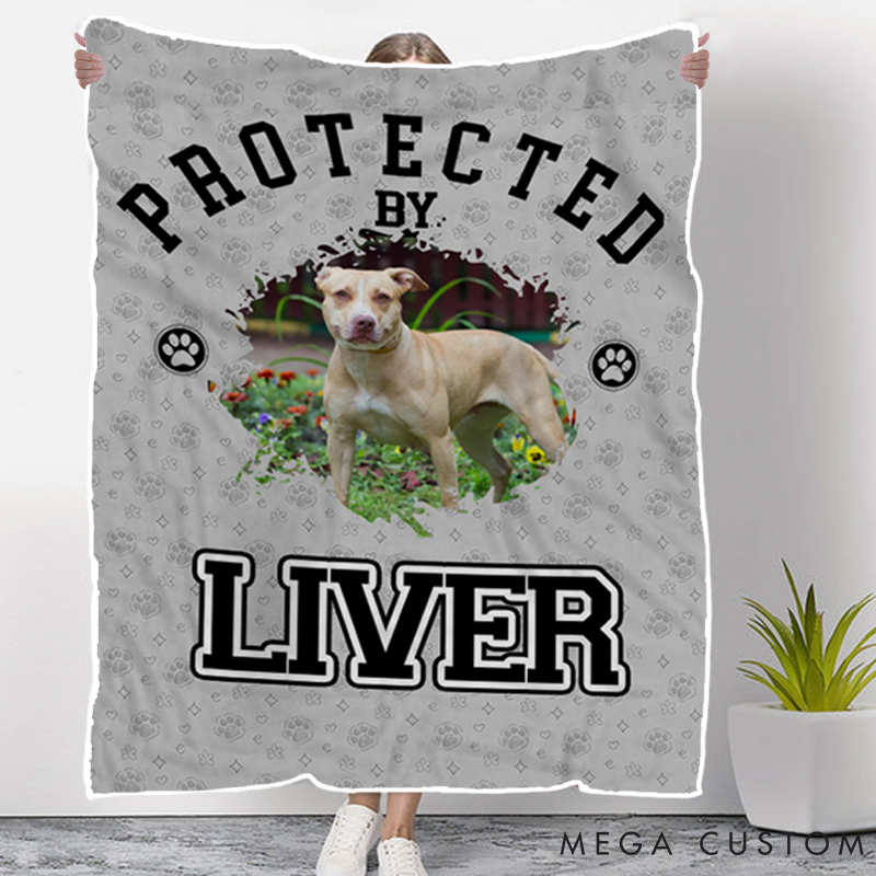 Personalized Pet Lover Protected by Photo Throw Blanket