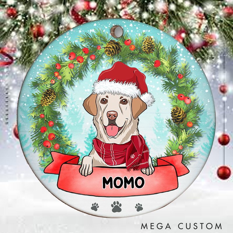 Personalized Dog Lover Merry Christmas with the Dog Christmas Ornament