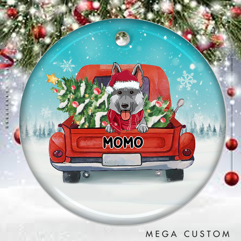 Personalized Dog Lover Wishing You Loads of Holiday Cheer Christmas Ornament
