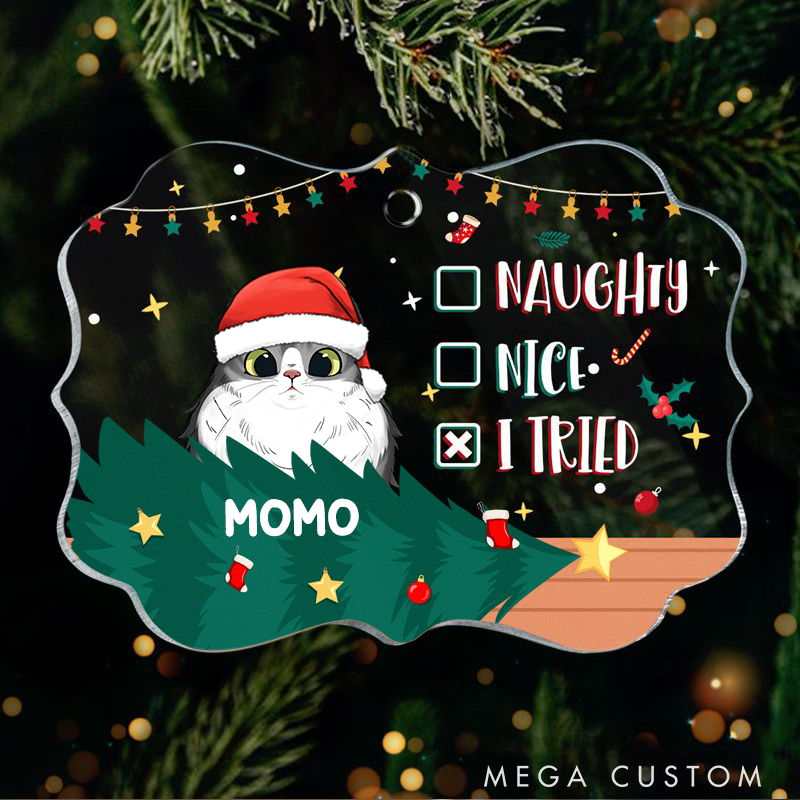 Personalized Cat Lover I've been a Very Good Cat this Year Christmas Ornament