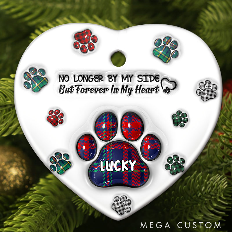 Personalized Pet Lover Memorial Pet You Left Paw Prints on My Heart Ornament