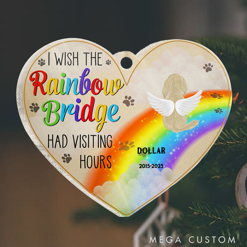 Personalized Dog Lover I Wish the Rainbow Bridge Ornament