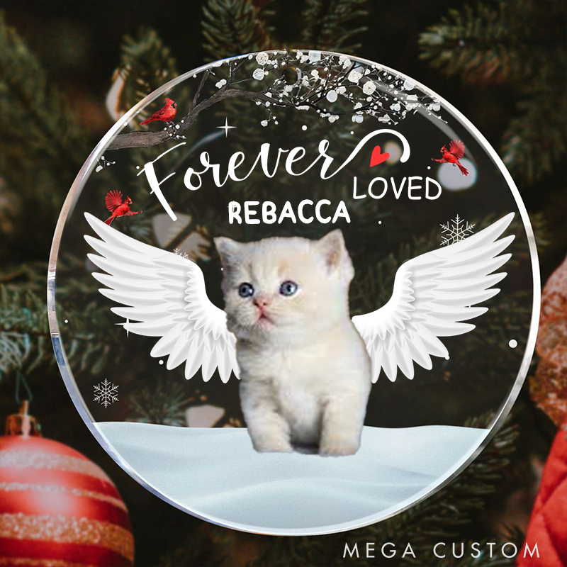 Personalized Pet Lover Forever Loved Pet Loss Christmas Ornament