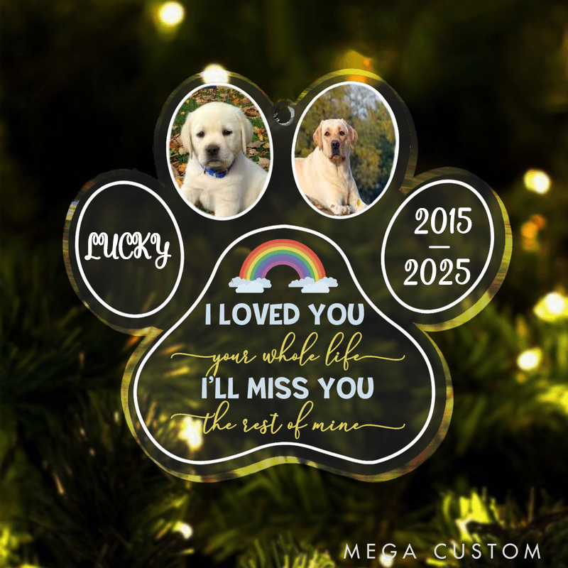 Personalized Pet Lover I'll Miss You the Rest of Mine Ornament