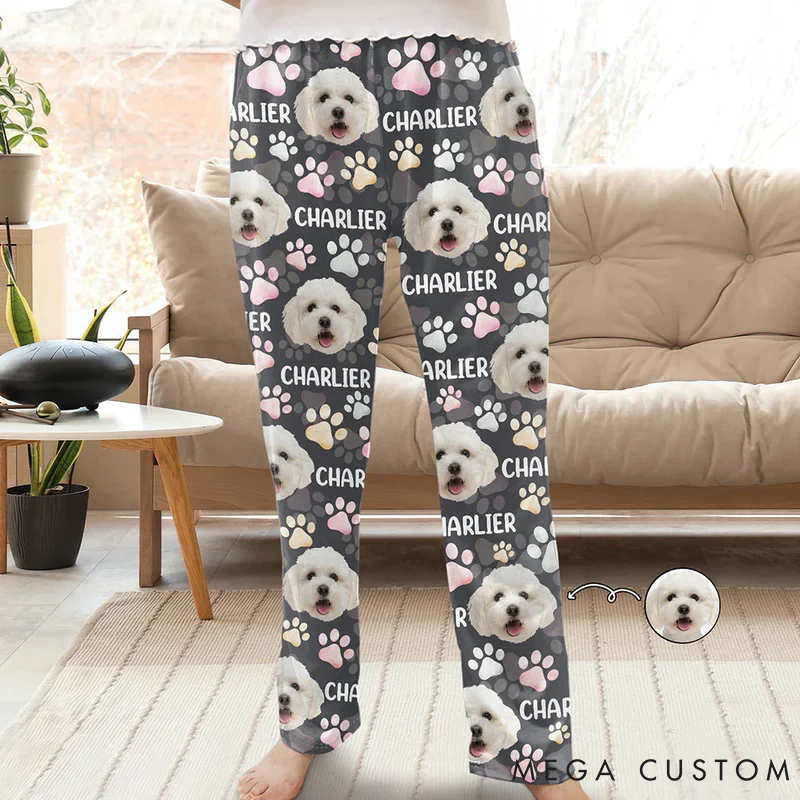 Personalized Pet Lover Custom Photo Lovely Pet Face Pattern Pet Family Pajamas