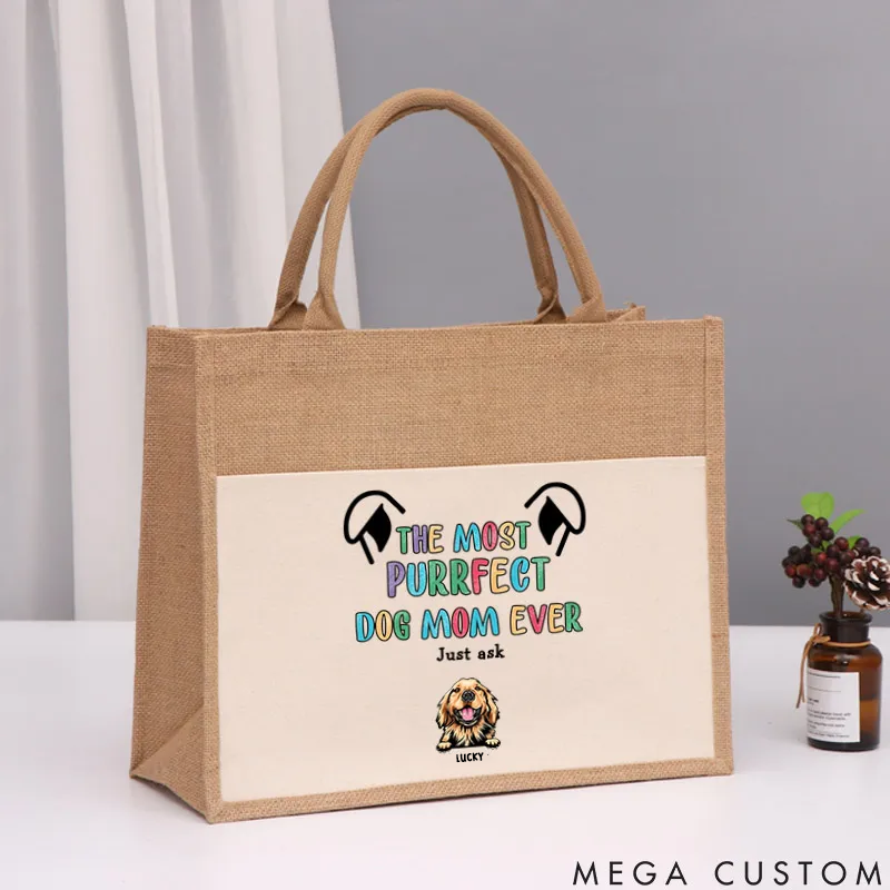 Personalized Dog Lover the Most Purrfect Dog Mom Ever Azabu Tote Bag