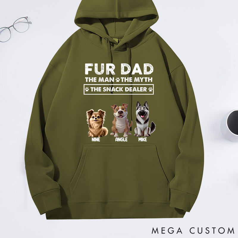 Personalized Dog Lover Fur Dad the Man the Myth the Snack Dealer Classic Hoodies