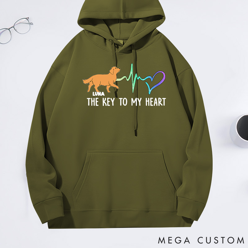 Personalized Dog Lover the Key to My Heart Classic Hoodies