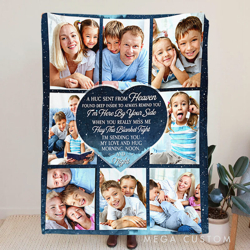 Personalized Memorial Photo Blanket I'm Here By Your Side Sympathy Gift for Family Members Christmas Gift