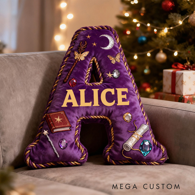 Personalized Magic Academy Pillow Decorated with Magic Scrolls Magic Potions Magic Wands Graphic 3D Print Pillow for Kids and Magic Lovers