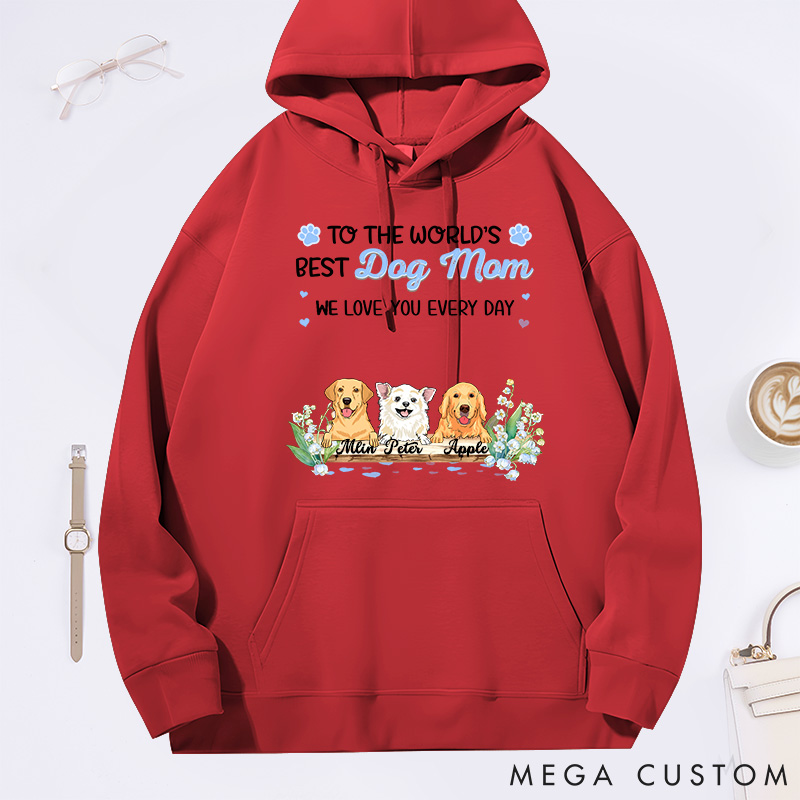 Personalized Dog Lover Birthday Flowers Best Dog Mom Classic Hoodies