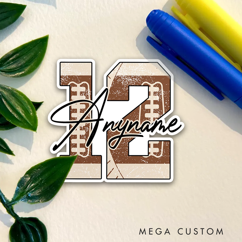 Personalized America Football and Rugby Custom Name and Number Sticker for Fans