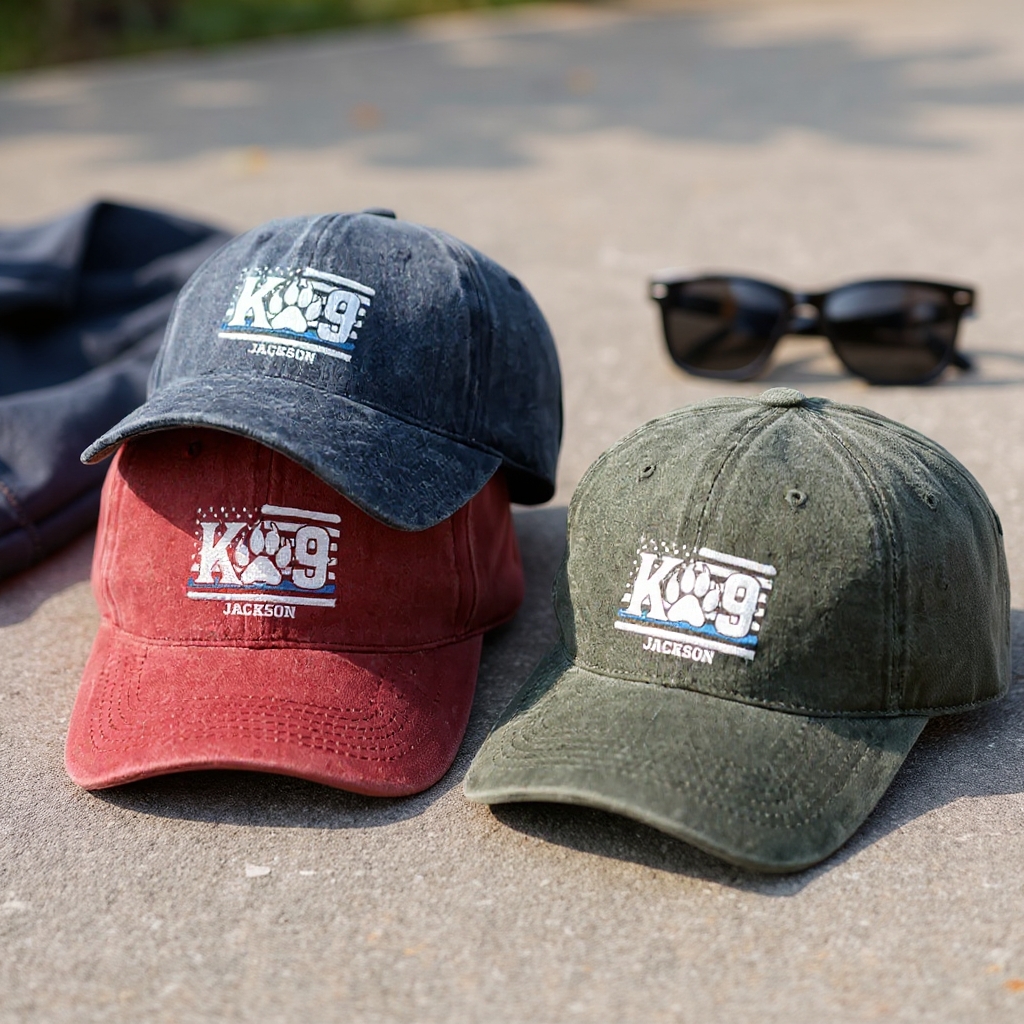 Personalized K-9 Police Embroidered Baseball Thin Blue Line Design Unique Gift for K-9 Unit Officers and Dog Handlers