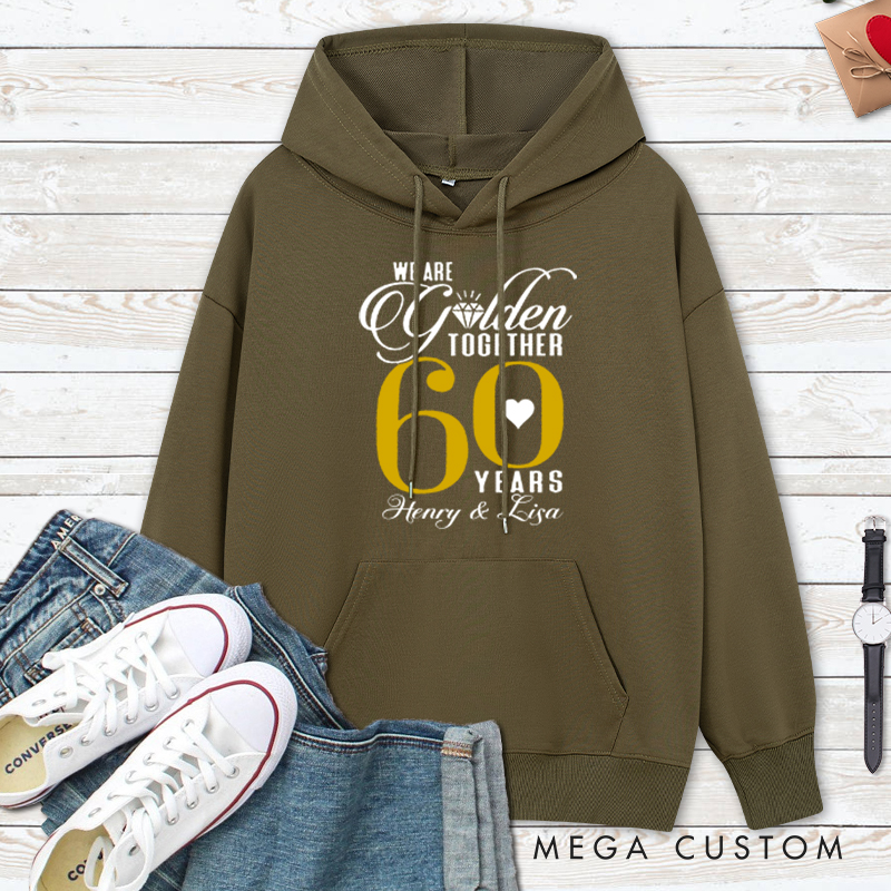 Personalized 60th Golden Anniversary Hoodie We Are Golden Together 60 Years Couple 60th Golden Anniversary Outfit for Wife Husband