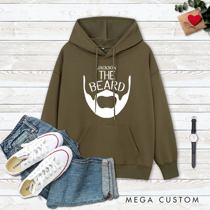 Personalized Couple The Beard and The Beauty Hoodie Couple Valentine's Day Sweatshirt for Boyfriend Girlfriend Husband Wife