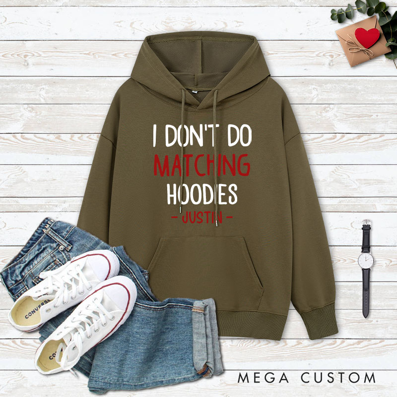 Personalized Couple I Don't Do Matching Hoodies But I do with Smile Face Hoodie Valentine's Day Sweatshirt for Boyfriend Girlfriend Husband Wife