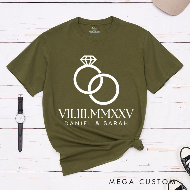 Personalized Couple Anniversary T-Shirt Timeless Love Anniversary Shirts Romantic Couple T-Shirts for Boyfriend Girlfriend Wife Husband