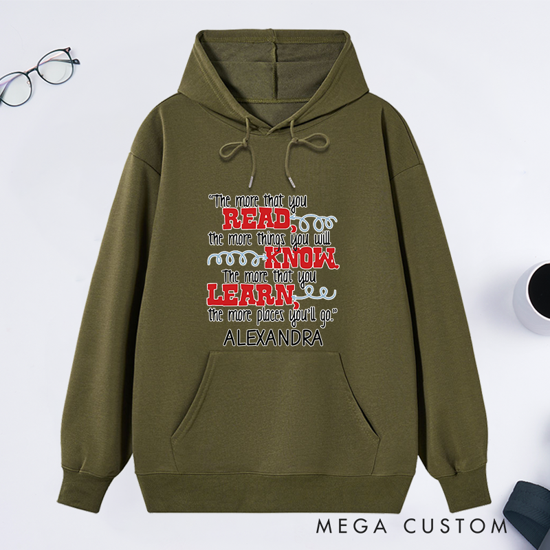Personalized the More That You Read Classic Hoodies Custom Book Lover Hoodies with Name Reading Hoodies Librarian Gift Book Lover Gift