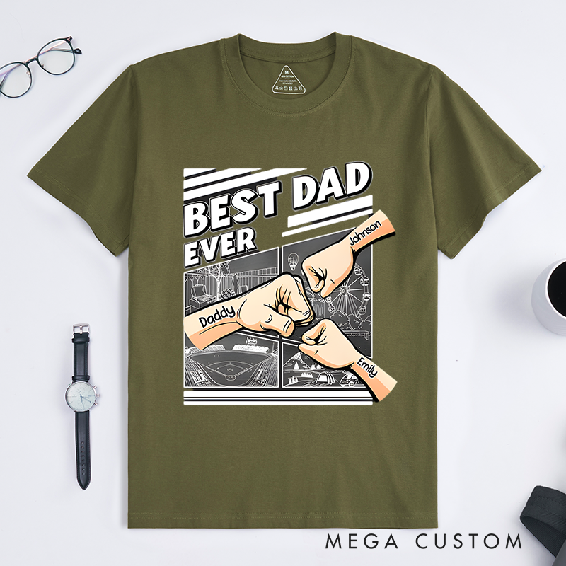 Personalized Best Dad Ever Fist Design Classic T-shirt