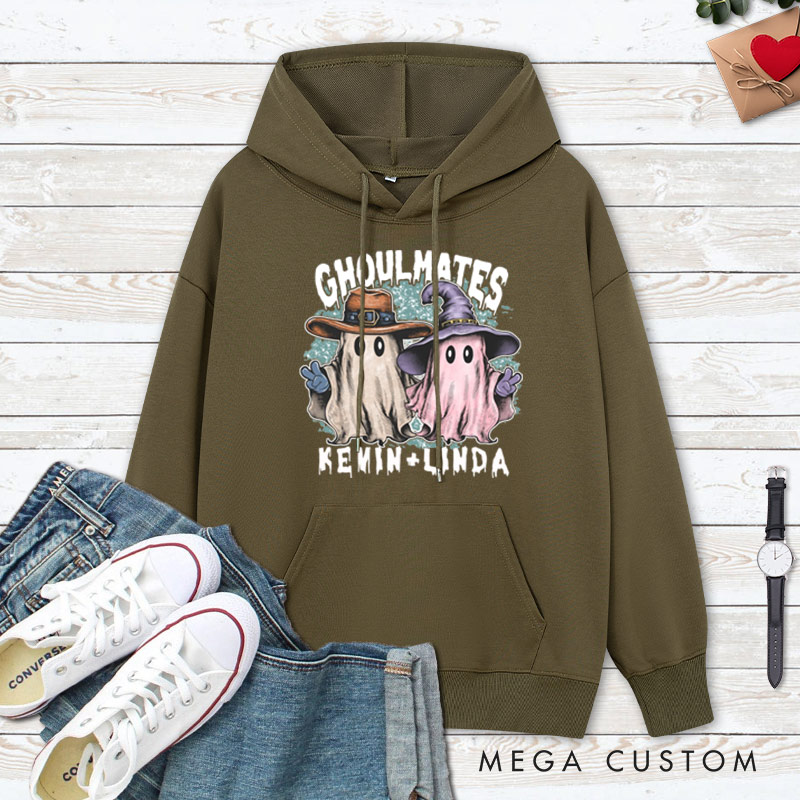 Personalized Ghoultmates Couple Ghost Halloween Couple Hoodie