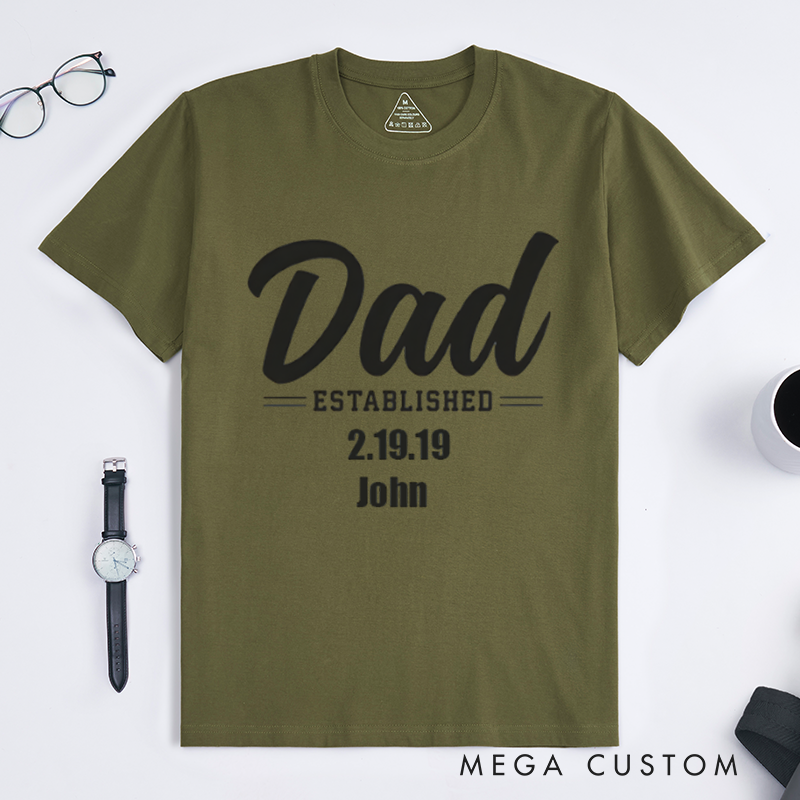 Personalized a Gift from Dad Established Design with Date and Name Classic T-shirt
