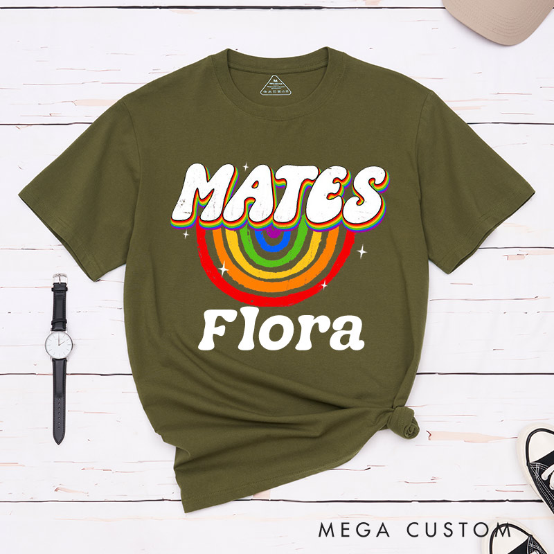 Personalized Soul Mates Rainbow Couple T-Shirts LGBTQA+ Couple Matching T-Shirt Lesbian Gay Matching Tee for Her Him