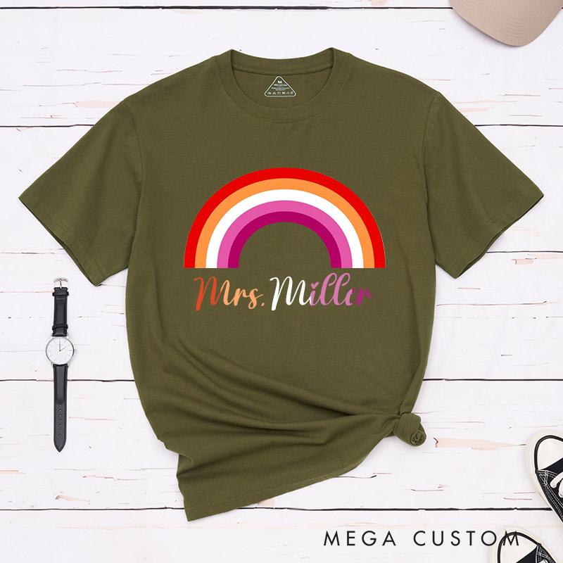 Personalized LGBTQ Couple T-Shirts LGBTQA+ Lesbian Matching Shirt for Pride Month LGBTQ Lesbian Wedding Tee for Gay