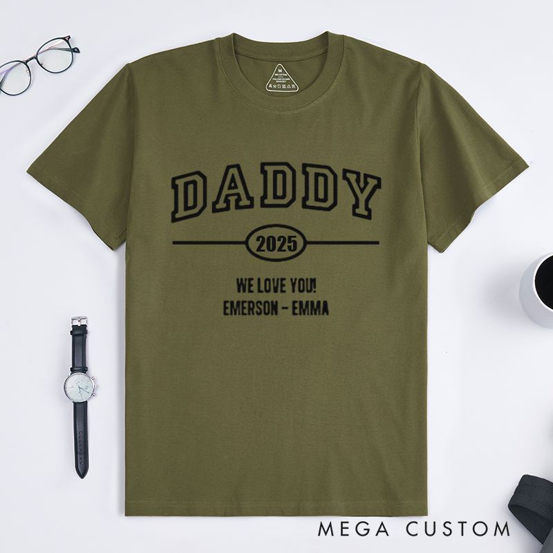 Personalized Daddy We Love You Minimal Design Classic T-shirt