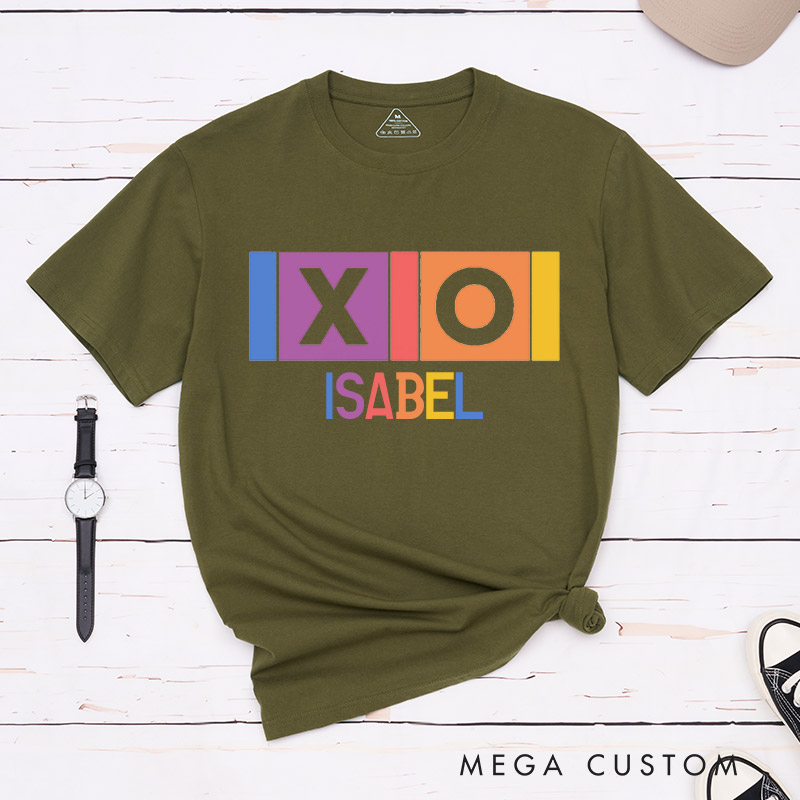 Personalized XOXO Love Matching Couple T-Shirts LGBTQA+ Couple Matching Shirt for Lesbian Gay LGBTQ XOXO Tee for Her Him