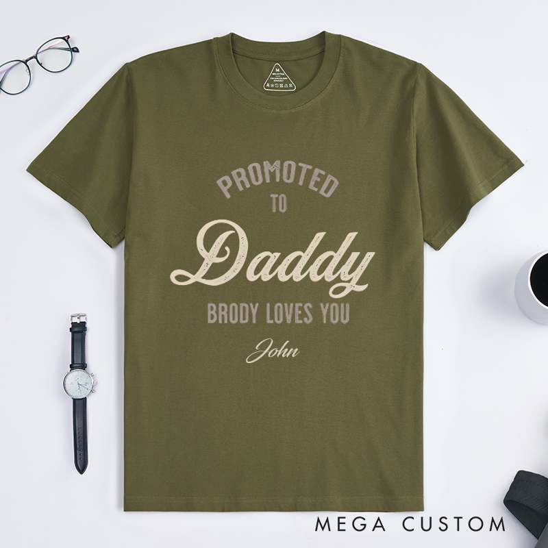 Personalized Promoted To Dad Daddy I Love You Design Classic T-shirt
