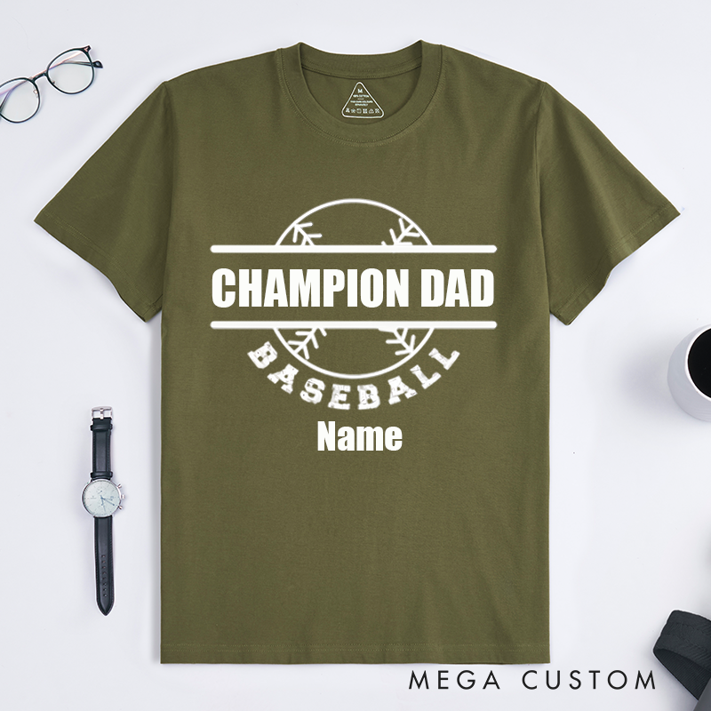 Personalized Father's Day Gift Baseball Champion Dad Fashion Design Classic T-shirt