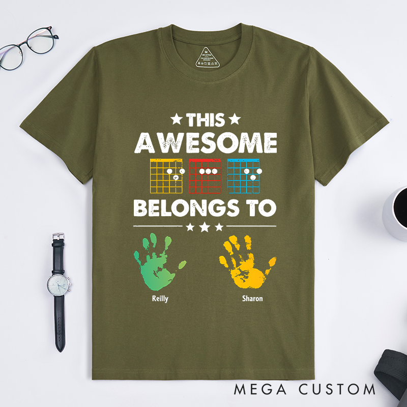 Personalized this Awesome Dad Belongs to Guitarist Style Classic T-Shirt