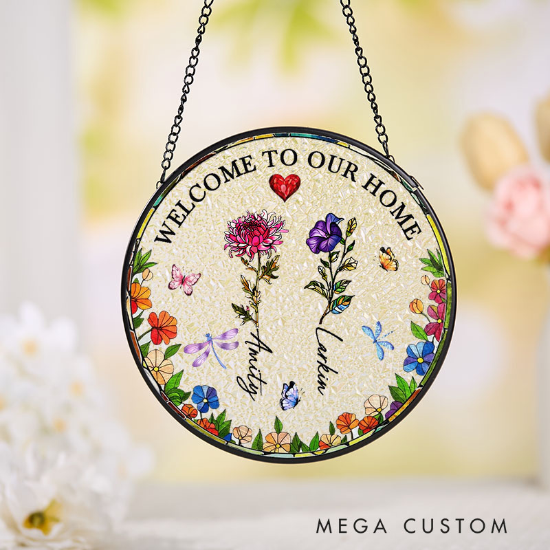 Personalized Suncatcher for Housewarming Welcome to Our Home Gift New Homeowners Keepsake Décor New Home Decor for Couple