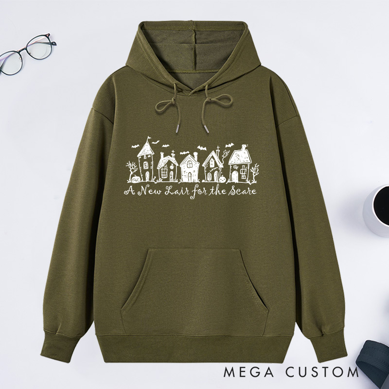Personalized Cute Haunted House Sweatshirt Halloween Party Hoodie Spooky Season Sweatshirt Halloween Housewarming Gift