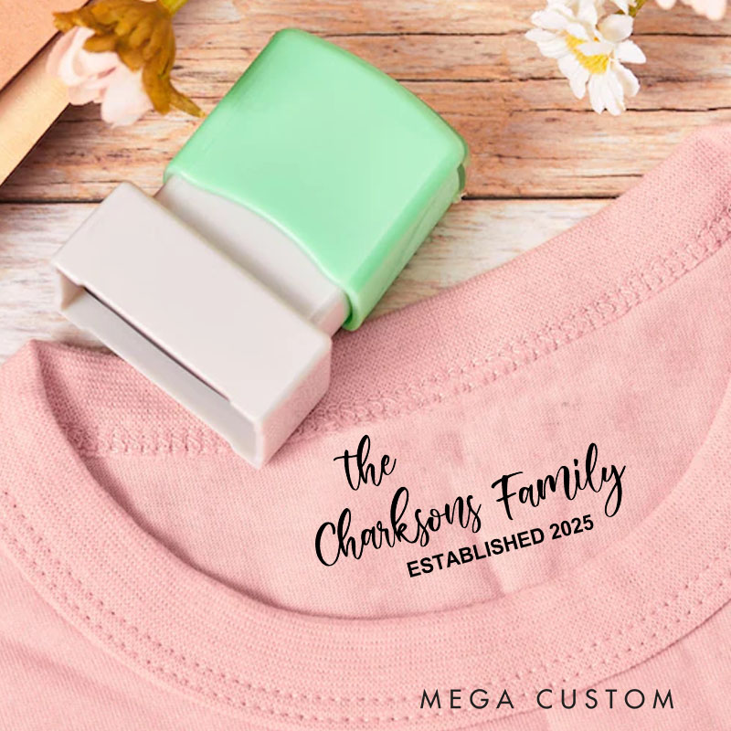 Personalized Housewarming Seal Custom Family Name and Established Year Design Elegant Decorative Stamp for New Homeowners Crafting Invitations