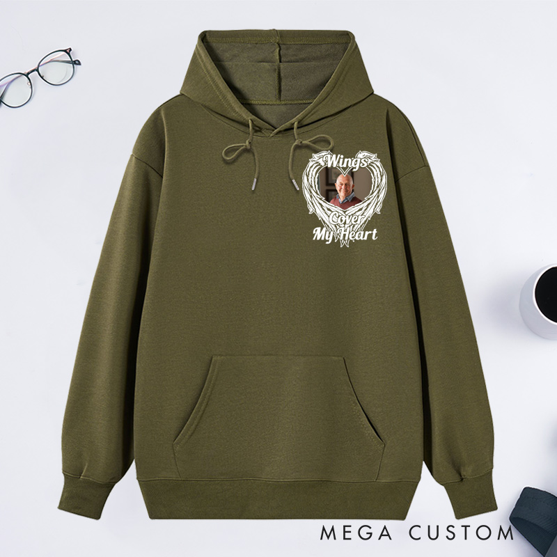 Personalized Memorial Photo Hoodie Custom Funeral Photo Remembrance Sympathy Sweatshirt for Loss of Father or Loved One Condolence Gift