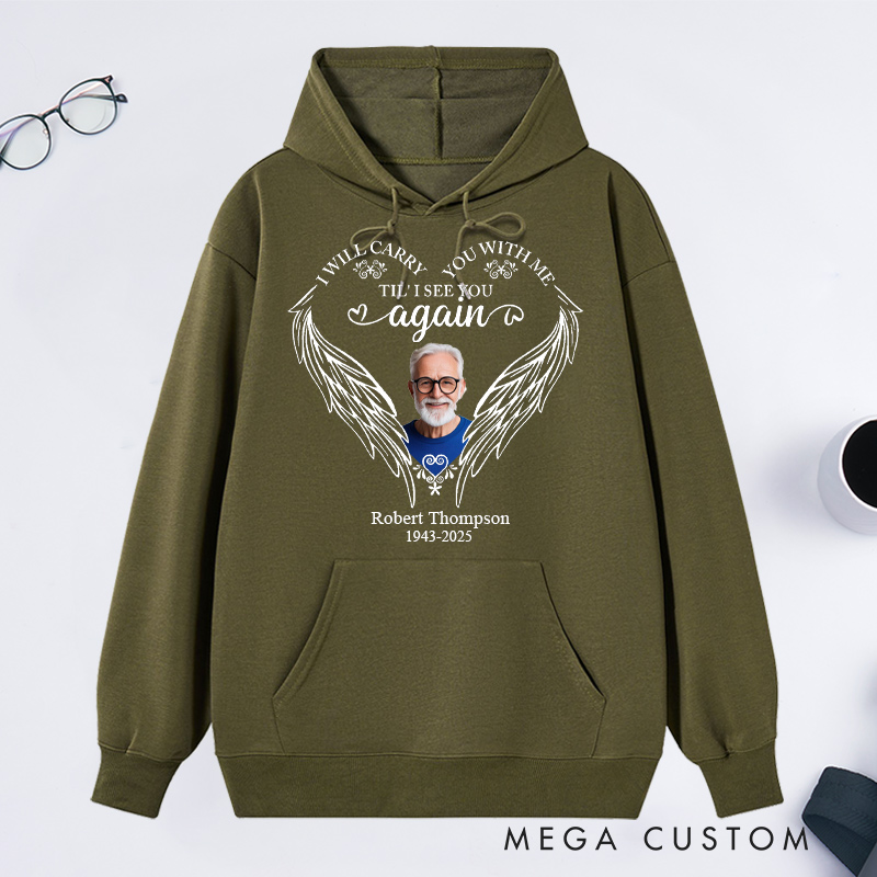 Personalized Memorial Photo Hoodie Remembrance Gift in Loving Memory Sweatshirt Sympathy Gift for Loss of Father Funeral Keepsake