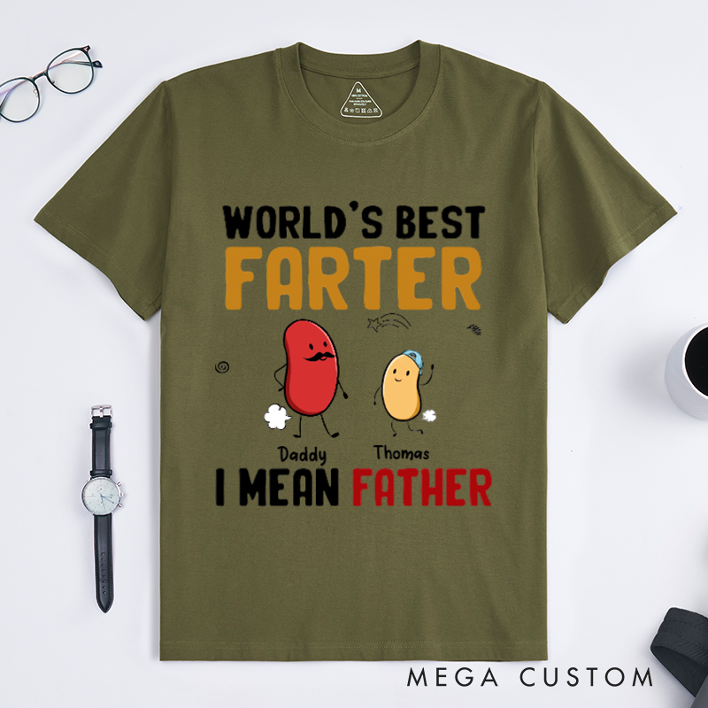 Personalized World's Best Farter Blame It on The Beans or Dad Classic T-shirt