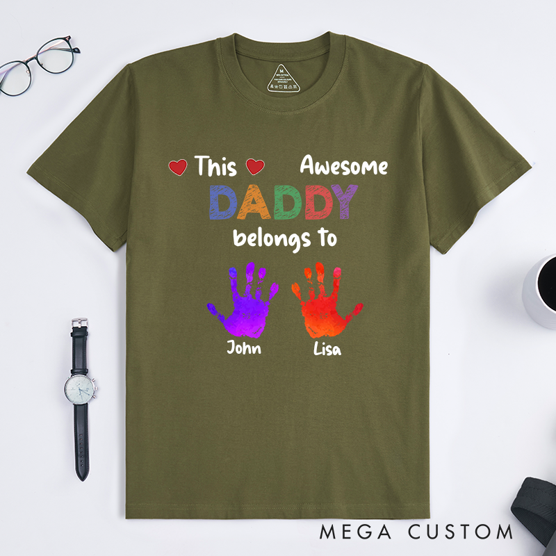 Personalized Father's Day Gift This Awesome Daddy Belongs to Theme Classic T-shirt