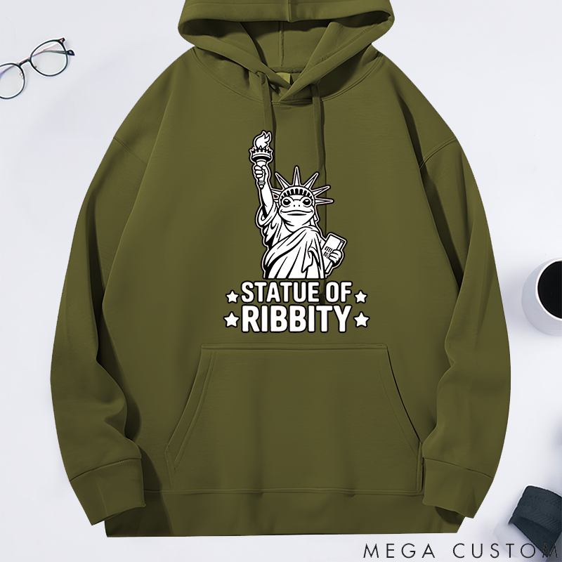 Personalized Classic Hoodie Statue of Ribbity Funny Frog Protest