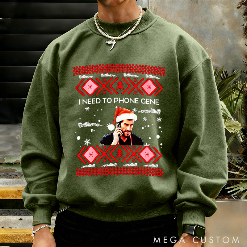Personalized Christmas Sweatshirt I Need to Phone Design Sweatshirt Gift for Racers and Racing Lovers 