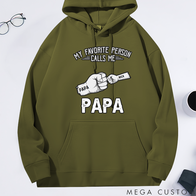 Personalized Classic Hoodie Best Dad Ever Fist Bump Design