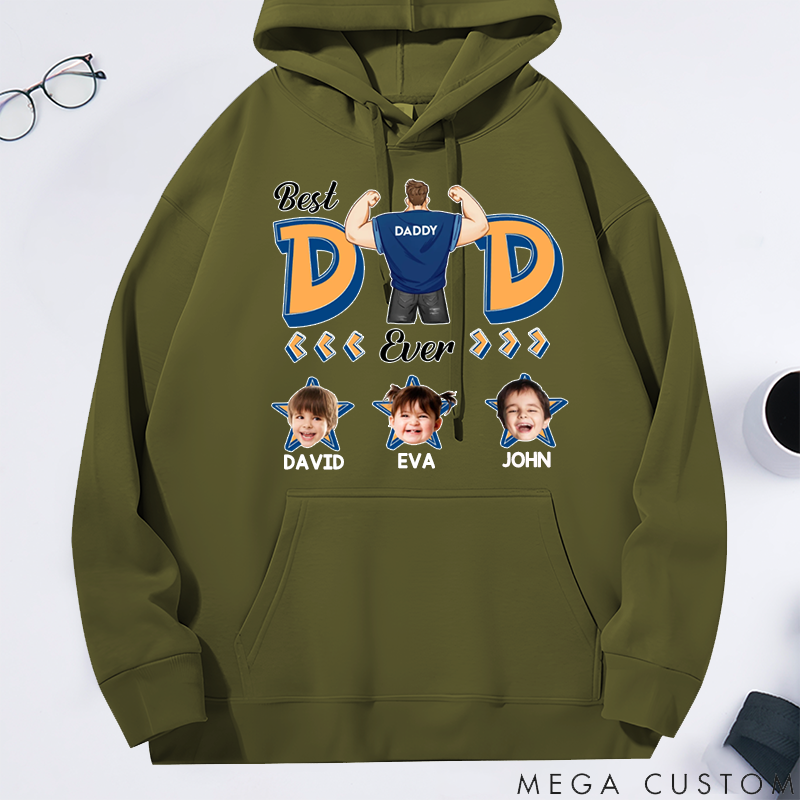 Personalized Classic Hoodie Super Dad Ever Star Theme