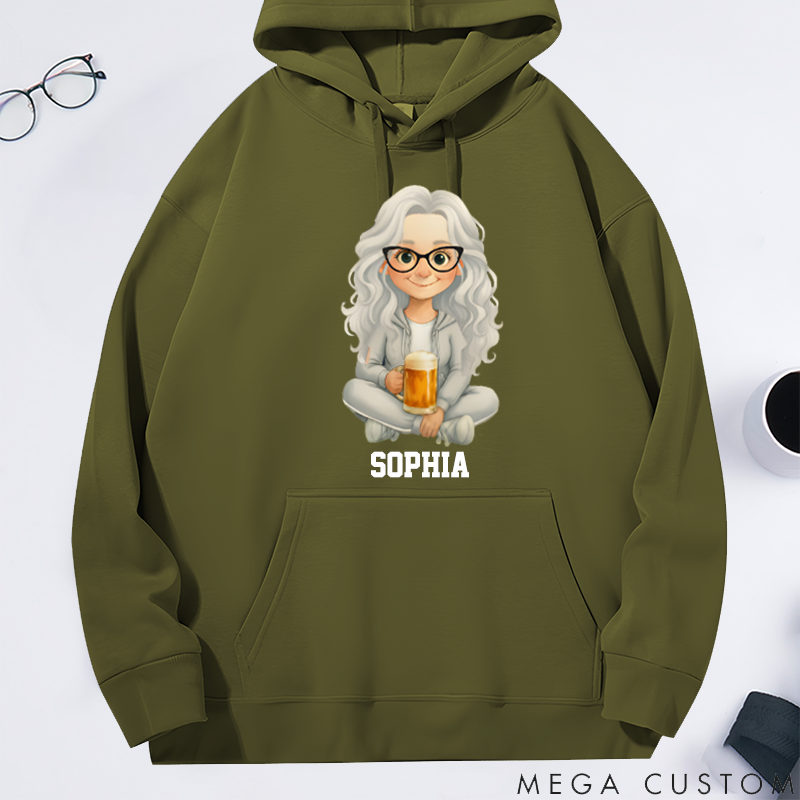 Personalized Classic Hoodie Watercolor Style Trendy Grandparents Love Beer the Most