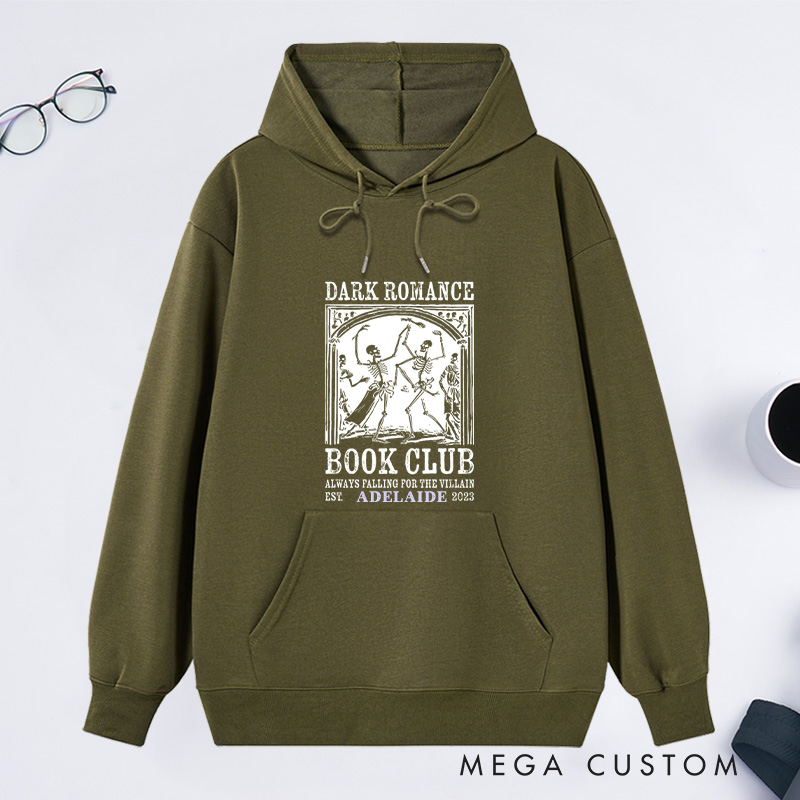 Personalized Dark Romance Book Club Classic Hoodies Custom Book Lover Hoodies with Name Reading Hoodies Librarian Gift Book Lover Gift for Reader