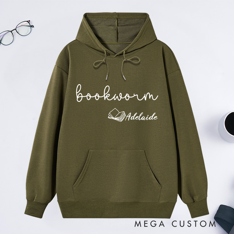 Personalized Bookworm Classic Hoodies Custom Bookish Hoodies with Name Librarian Gift Book Lover Gift Reading Gift for Reader Gift